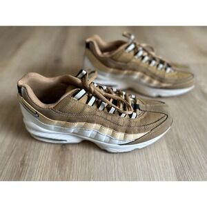 Nike Air Max 95 GS Shoes Wheat Gold White‎ Size 7Y Women's 8.5 905348-700